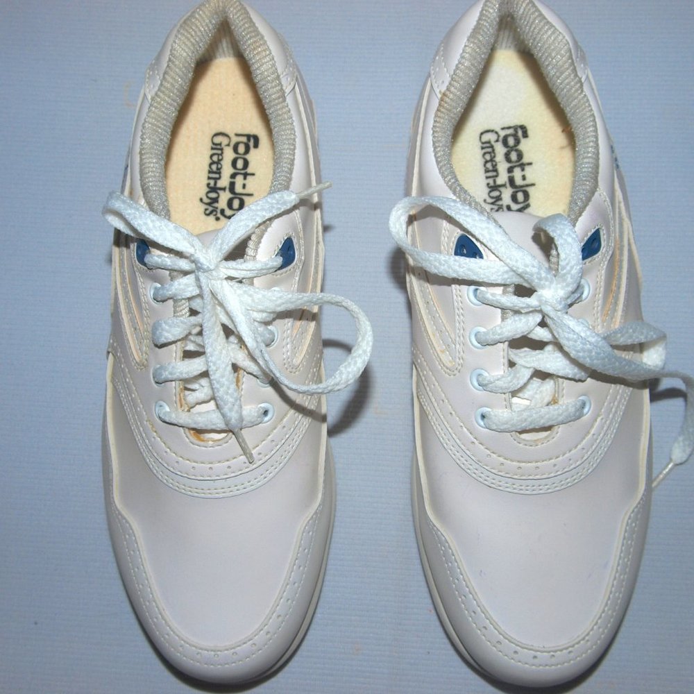 Men's Golf Shoes Foot-Joy Green-Joys 48900 White Men's Golf Shoe 8M - Picture 3 of 6